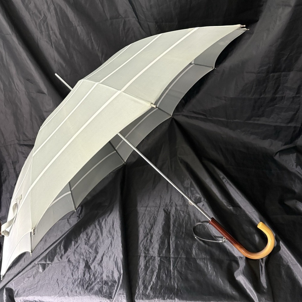 Vintage Gray Umbrella Amber Butterscotch Bakelite Handle